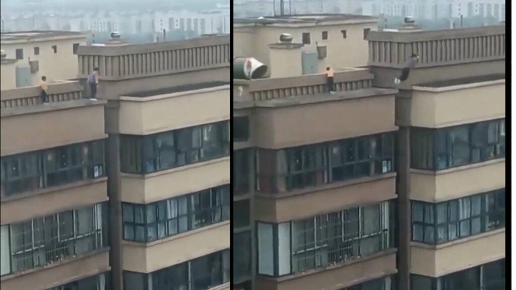 2 children did a deadly stunt on the rooftop of the apartment 1