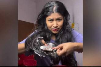 Girl applied ice cream instead of color in her hair