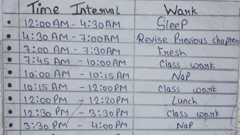 JEE Students Time table went viral