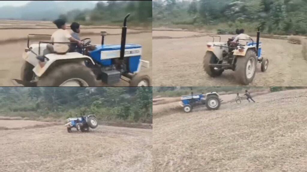 Kids Riding Tractor with High Speed