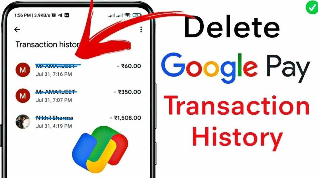 Google Pay transaction History Delete