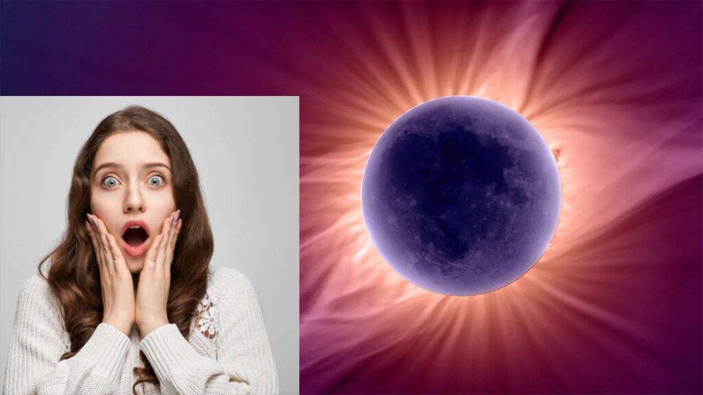 Solar eclipse and a second Photo is a Shoked girl